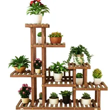 Shelves Stand-Rack Display-Shelf Flower-Rack Plant-Holder Bonsai Balcony Wood Garden