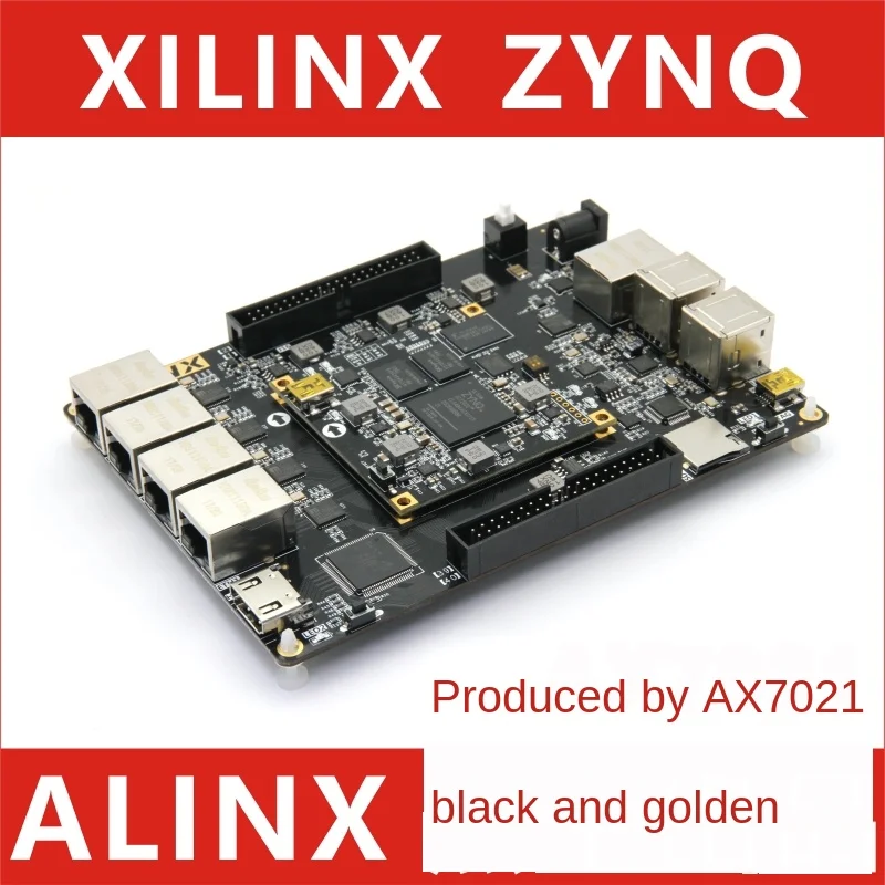 Черная Золотая макетная плата Alinx XILINX FPGA ZYNQ ARM AX7020 многосетевой порт