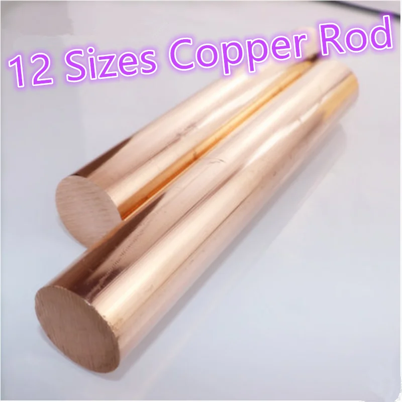Copper Rod Length 100mm Diameter 4/5/6/7/8/10/12/14/15/16/18/20mm Brass Stick T2 Copper Bar DIY Parts Dropshipping
