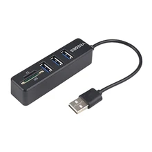 VEGGIEG-estación de acoplamiento 5 en 1 para ordenador portátil y PC, HUB con 3 puertos USB, ranura para tarjeta 1XTF y ranura para tarjeta 1XSD
