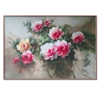 

Peony Flower Hand Paint Arts Painting for Home Decoration Art Wall Living Room