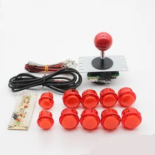 Аркадная игра «сделай сам», набор запчастей для ПК Mame Raspberry Pi Retro Pie 5 контактов 8 способов копирования SANWA, прозрачный джойстик без светодиодов, кнопки 30 мм 24 мм Аркадная игра «сделай сам», набор запчастей для ПК Mame Raspberry Pi Retro Pie 5 контактов 8 способов копирования SANWA, прозрачный джойстик без светодиодов, кнопки 30 мм 24 мм