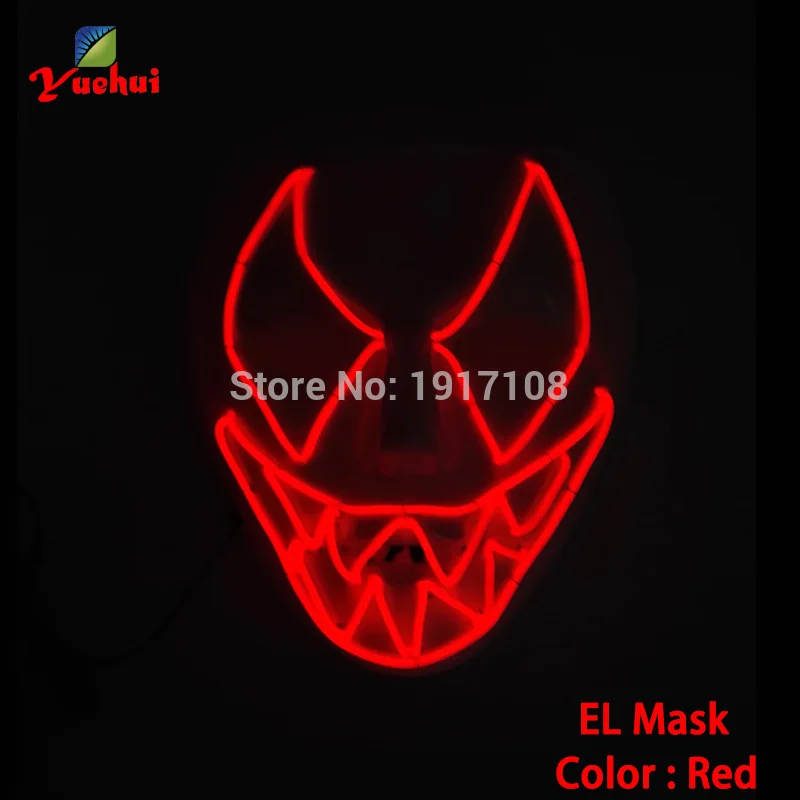 mask 4 Лидер продаж EL Wire светящаяся маска Nenon светильник костюм маска светодиодный Вечерние Маски для страшной тематики косплей маска украшение - Цвет: mask 4