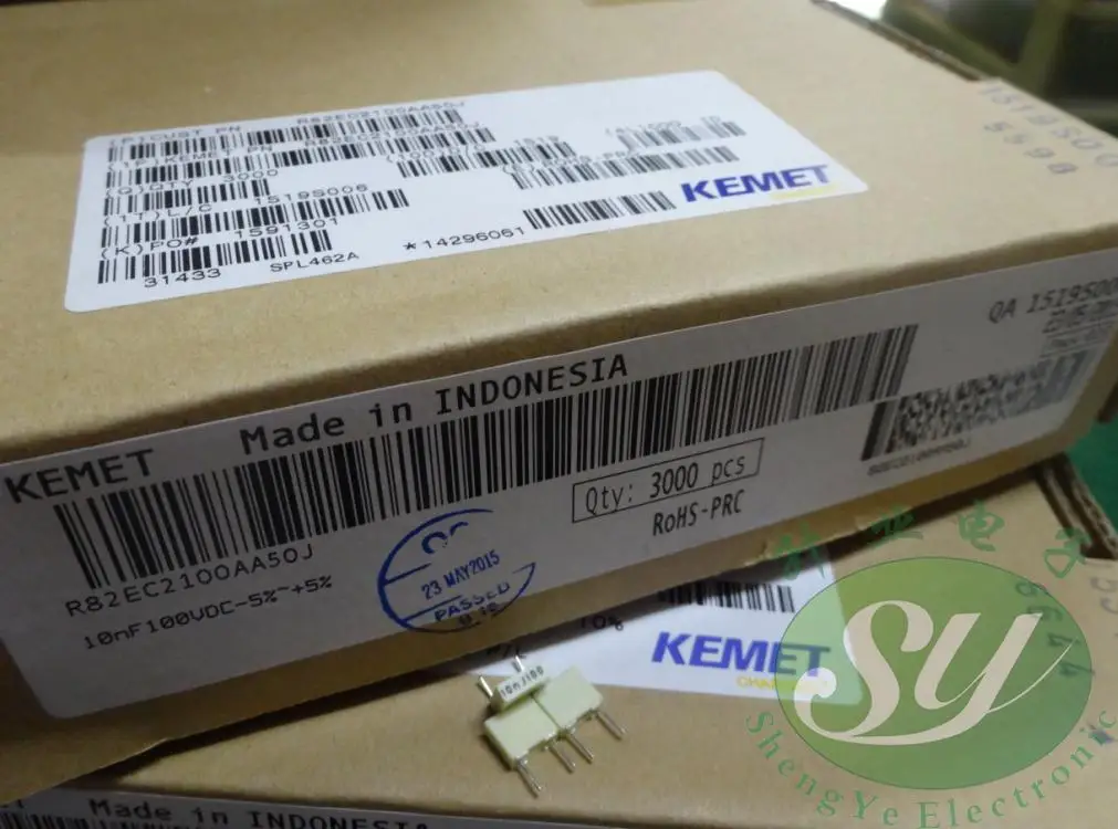 50 шт. KEMET AV R82EC2100AA50J 0,01 мкФ/100 V 10nf 103 пленочный конденсатор