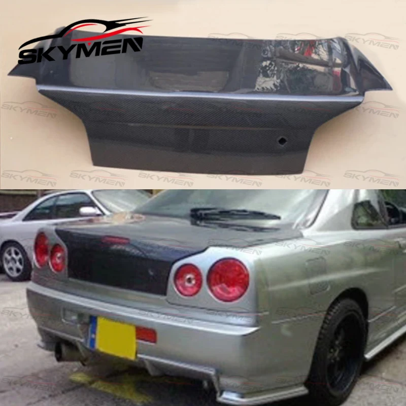 OEM Trunk For Skyline R34 GTR GTT OEM Carbon Fiber Glass Rear Boot Lid  Trunk (Without Brake Light Hole) Tuning Body Kit Tailgate