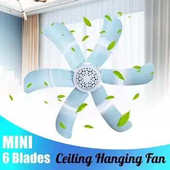 

Mini Energy Saving Cooling Fan Electric Mosquito Ceiling Fan Mini Fan Air Conditioner Cooler Dormitory Summer 6 Blade