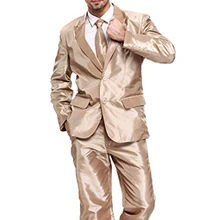 Мужские вечерние костюмы цвета шампанского с двумя пуговицами, однотонный костюм для отдыха, праздничный костюм из двух предметов, пиджак с галстуком и брюки