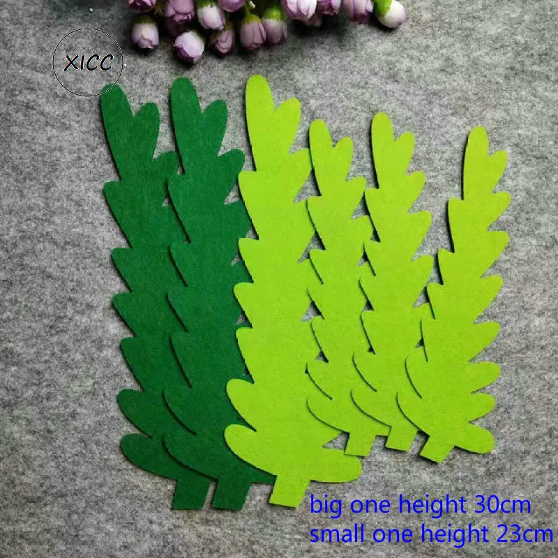 TN Leaves Non-woven Wicker Curved Wall Stickers Fish Ocean Water Grass Seaweed Felt Fabric Kindergarten Decoration Classroom DIY