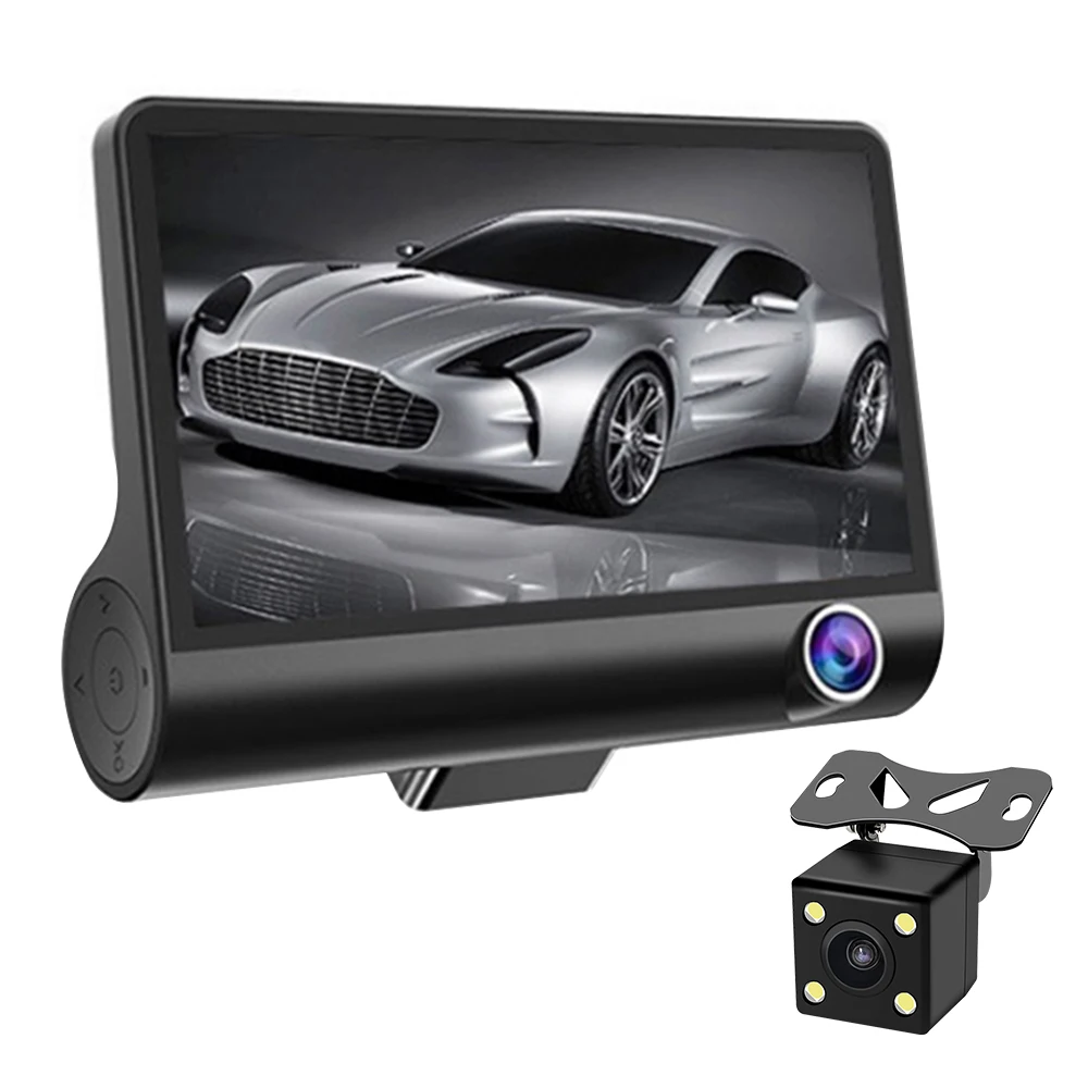 4-дюймовый HD экран Автомобильный видеорегистратор Dash Cam 4k двойная wifi Автомобильная камера GPS рекордер ADASDriving рекордер для многофункционального видеорегистратора - Название цвета: 3 camera lens