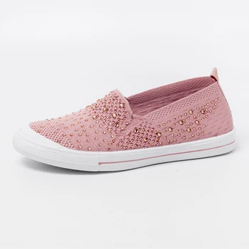 

Women's Shoes Ladies Ankle Shoes Flat Loafers Crystal Fashion Bling Women Sneakers Casual Ladies Slip On Breathable Casual Shoes