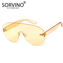 SORVINO футуристические негабаритные солнцезащитные очки без оправы Мужские Женские 90s дизайн оранжевый ветрозащитные большие солнцезащитные очки SP110