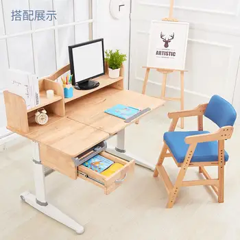 

Children Learn Real Wood Chair Seat Household Chairs Sitting Posture Correction Can Lift Pupil Chair Desk Chair