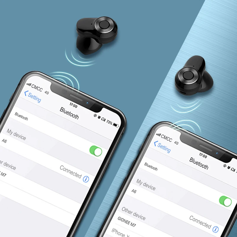 A6S мини TWS отпечатков пальцев Touch Bluetooth наушники, HD стерео беспроводные наушники, шумоподавление игровая гарнитура