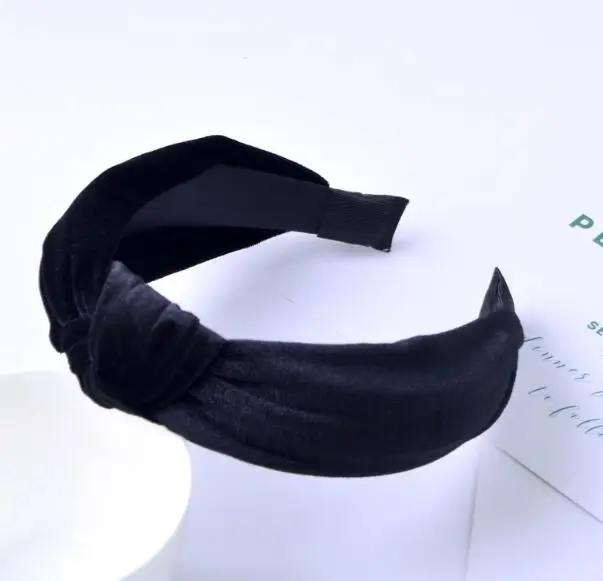

Simple Velvet Headband Cross Knot Hairband Women Wide Edge Elastic Hair Bands Hair Accessories For Girl Hair Ornament Turban Hot