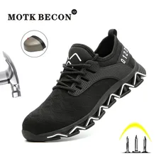 MOTK BECON неубиваемая обувь Райдера для мужчин со стальным носком, безопасная обувь, светильник, уличные кроссовки для работы, ботинки с защитой от проколов 906