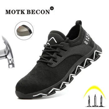 

MOTK BECON Indestructible Ryder Shoes for Men Steel Toe Safty Shoe Light Weight Outdoor Work Sneakers Puncture Proof Boots 906