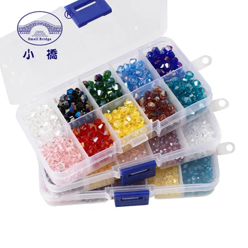 

Quality Faceted Plating Crystal Bicone Beads For Jewelry Making Diy Women Spacer Loose Mix Colorful Glass Beads 1 set 10 colors