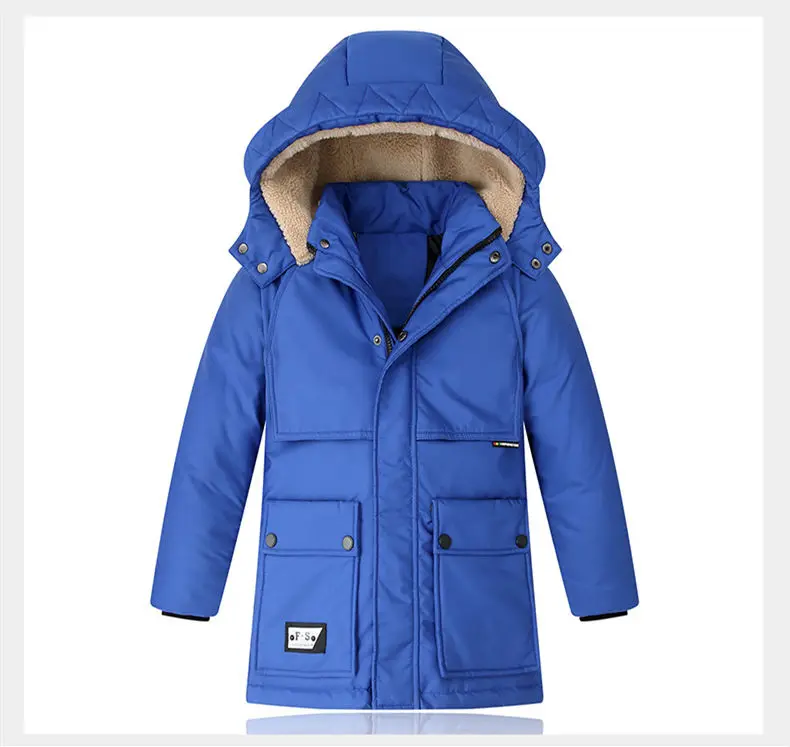 Graus de Inverno Quente com Capuz Longos para Meninos Crianças Cabolsas Engrossar Adolescentes 5-15 Anos Parkas Lm239 -30 8 quente com capuz casacos longos para meninos