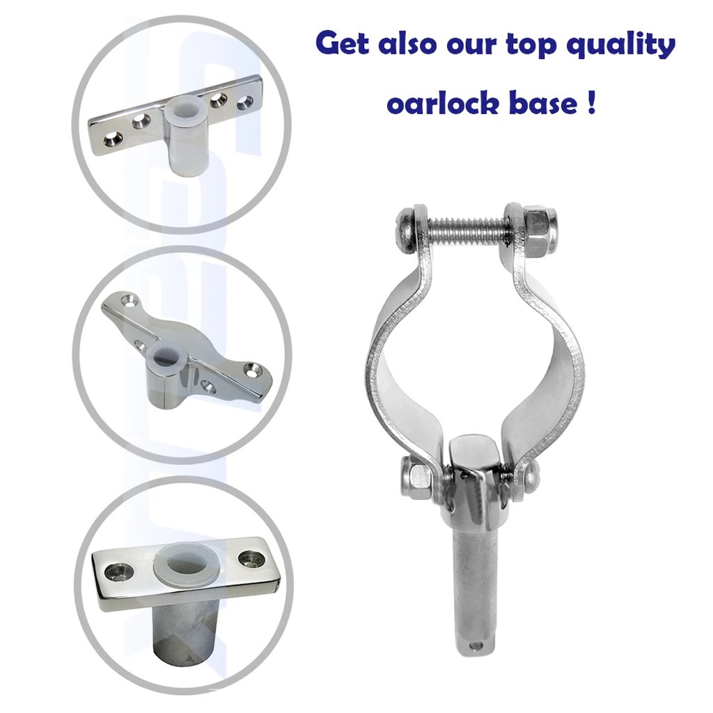 Clamp on Oarlock for 1/2' Socket Boat Fishing Clamp-On Oar Lock Silver