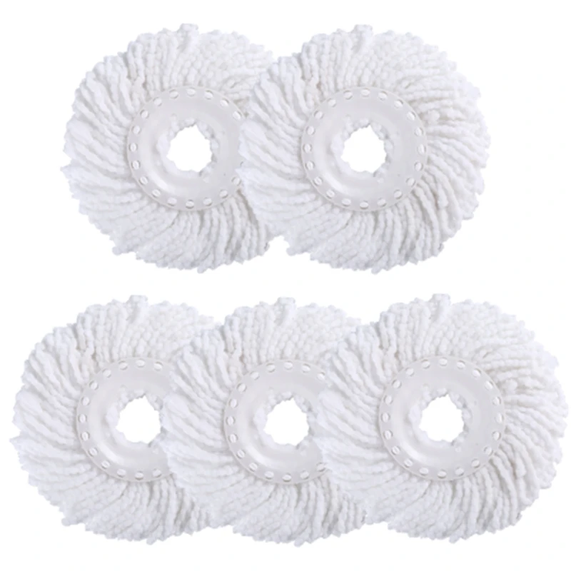 2 Pcs Pack Mop Head Household Microfiber Floor Mop Head Magic Replacement Automatic 360 Spin Cleaning Pad Home Clean Tools