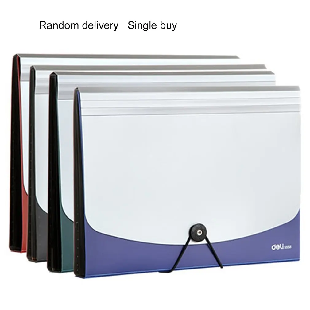 

Deli 5558 Convenient Durable Bag Portable Waterproof Documents Bag Category Management Multi-layer Folder With Strap Buckle