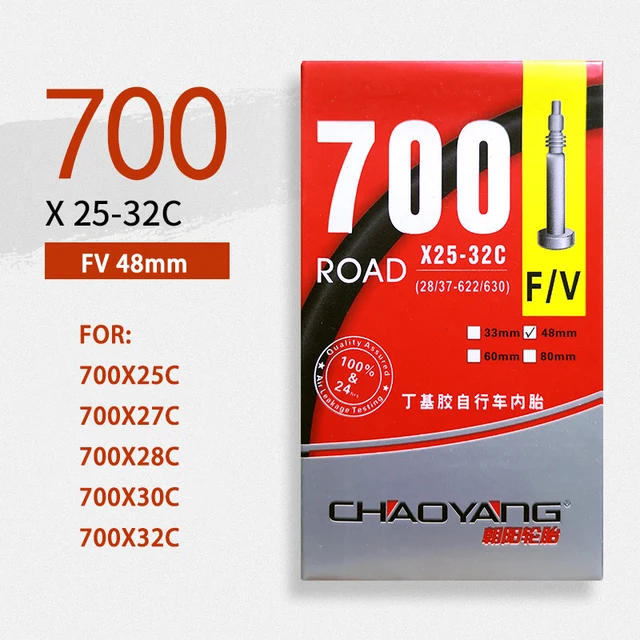 CHAOYANG MTB Bicycle Tube ROAD 26 27.5 29 inch 1.75-2.1/2.35 FV 33mm 48mm Mountain Bike ROAD Inner Tire 700x25-32C-FV48mm