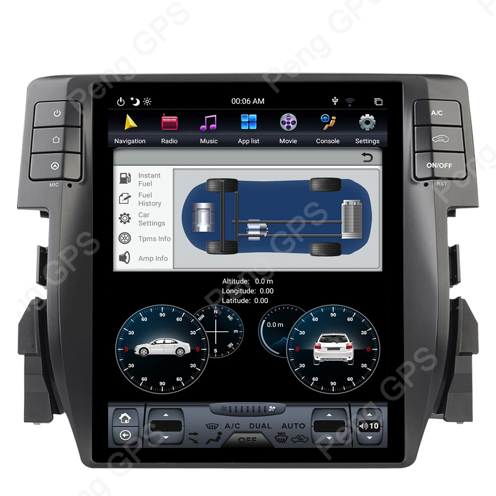 10," PX-6 Android 8,1 Tesla радио для Honda Civic автомобильный gps навигация Голосовое управление 4G+ 64G 1920*1080 4K головное устройство радио