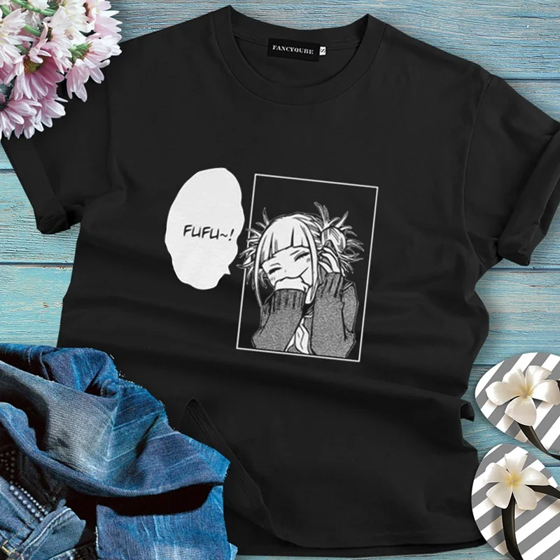 Аниме My Hero Academy Женская Милая футболка с графическим принтом и коротким рукавом Deku I Am Here Повседневная Свободная футболка Топы