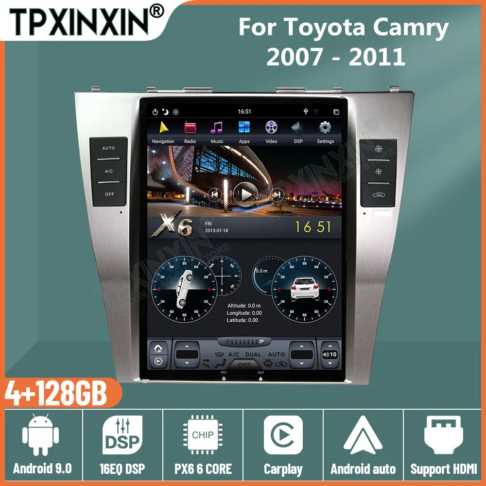 

for Toyota Camry 2007 - 2011 Car Radio Tape Recorder 2 Din Android Tesla Style Stereo Autoradio Central Multimidia Video Player