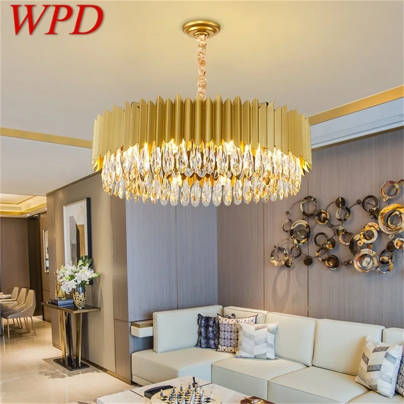 

WPD Chandelier Lamp Fixtures Luxury Gold Pendant Light Postmodern Home LED for Living Dining Room