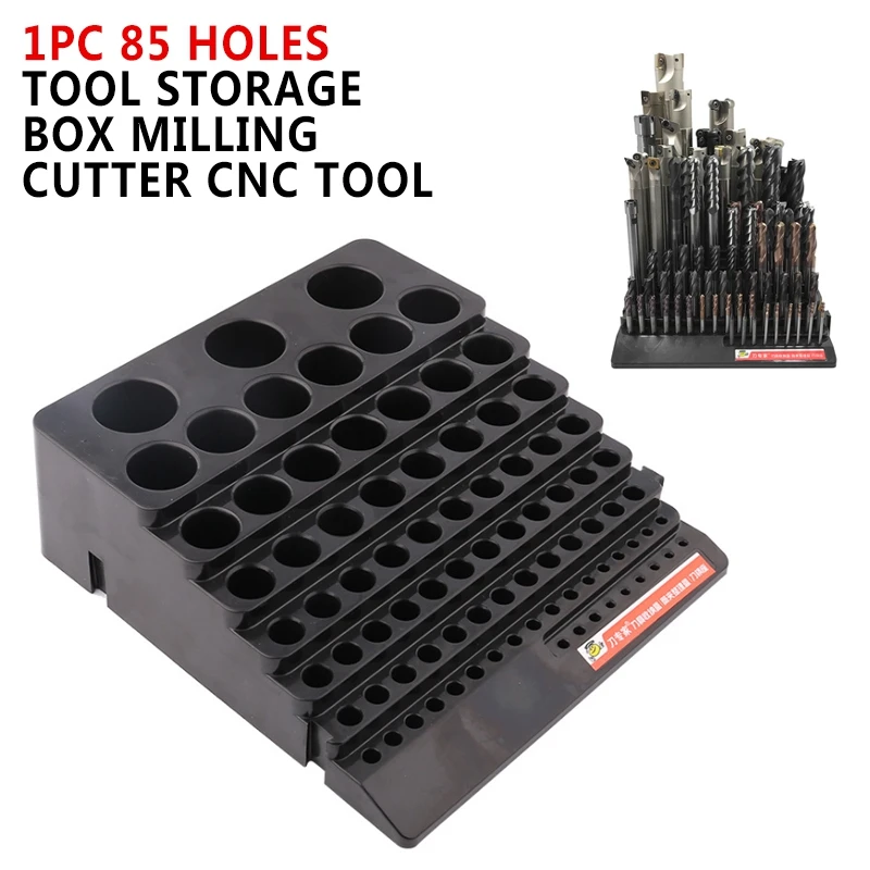 

1Pc 85 Holes Tool Storage Box Milling Cutter CNC Tool Accessories Placement Rack CNC Machine Parts Black 2019 New