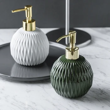 

Wash Liquid Bottle Ceramics Northern Europe Originality Bath Reveal Split Charging Press Bottle Hotel Wash Hands Liquid Bottle