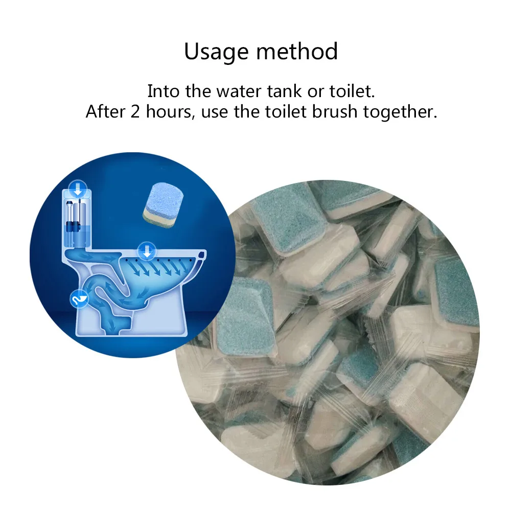 1Pcs Automatic Bleach Toilet Bowl Tank Cleaner Blue Tablets Flush Cleaner wholesale #2c11  (8)