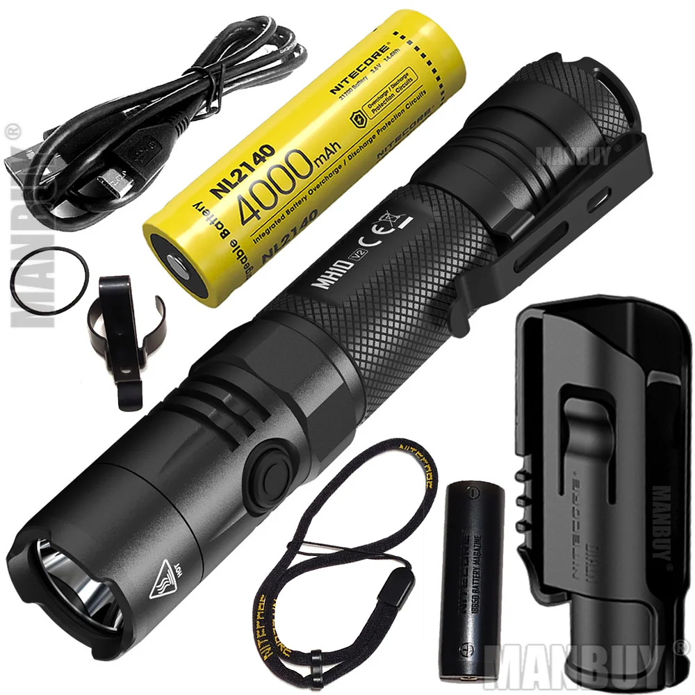 

NITECORE Multitask Hybrid MH10 V2 1200Lumen CREE XP-L2 V6 LED Flashlight Tactical 4000mAh 21700 Battery USB-C Rechargeable Torch