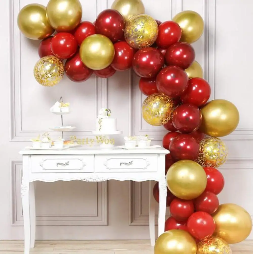 50pcs/Set Rose Gold Burgundy Balloons Garland Arch Kit Confetti Balon Birthday Baby Shower Wedding Anniversary Party Decoration | Дом и сад