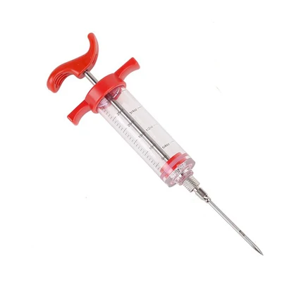 1 set injector Basedidea специи маринад шприц для соусов мясо индюк соус инжектор иголки из нержавеющей стали соус маринад кухонные аксессуары - Цвет: 1 set injector