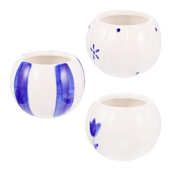 

3Pcs Flower Pot Ceramic Lovely Small Modern Planter Succulent Pots Bonsai Cactus for Cafe Shop