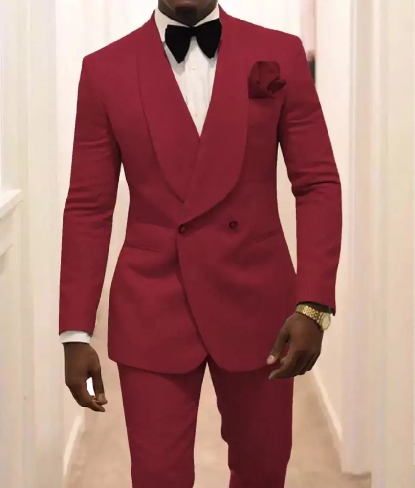 Groom Suits for Wedding 2021 Dress Suits for Men Slim Fit Shawl Lapel Jacquard Tuxedo Jacket Set JXZ001