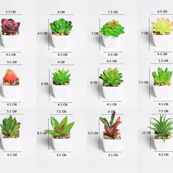 

Succulents Bonsai Artificial Plants with Pot Simulation Potted Fake Plants Table Decoration Greenery Artificial Succulent Cactus