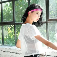 قميص يوجا شبكي مثير للنساء ، قميص بأكمام قصيرة ، بلوزة رياضية ، بلوزة ، ملابس رياضية سريعة الجفاف ، ملابس رياضية للركض 1