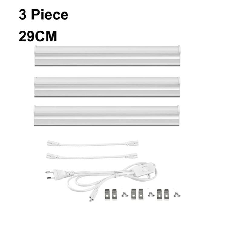 3Pcs 6W AC220V Высокая Яркость светодиодное освещение под шкафом свет T5 трубка флуоресцентный настенный светильник кухня украшение дома лампа для ночного шкафа - Цвет: 3Pcs 6W
