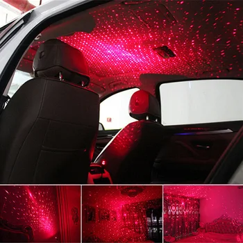 

Atmosphere Ambient Party Car Projector Light USB Plug Decorative Home Led Interior Night Roof Accessories Adjustable Star