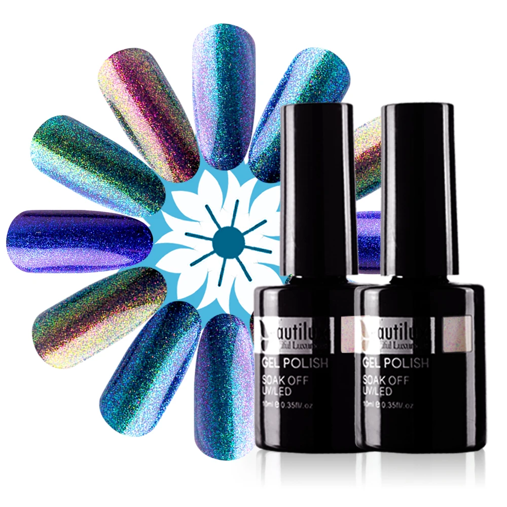 Beautilux 1pc Clear Crystal Chameleon Dust Powder Glitter UV LED Gel Nail Polish Soak Off Gels Lacquer Nails Varnish Enamel 10ml|Nail Gel| - AliExpress