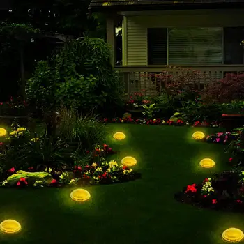 

4pcs LED Ground Light Solar Powered Garden Landscape Lawn Lamp Buried Waterproof Outdoor Yard Road Floor Stairs Decking Light