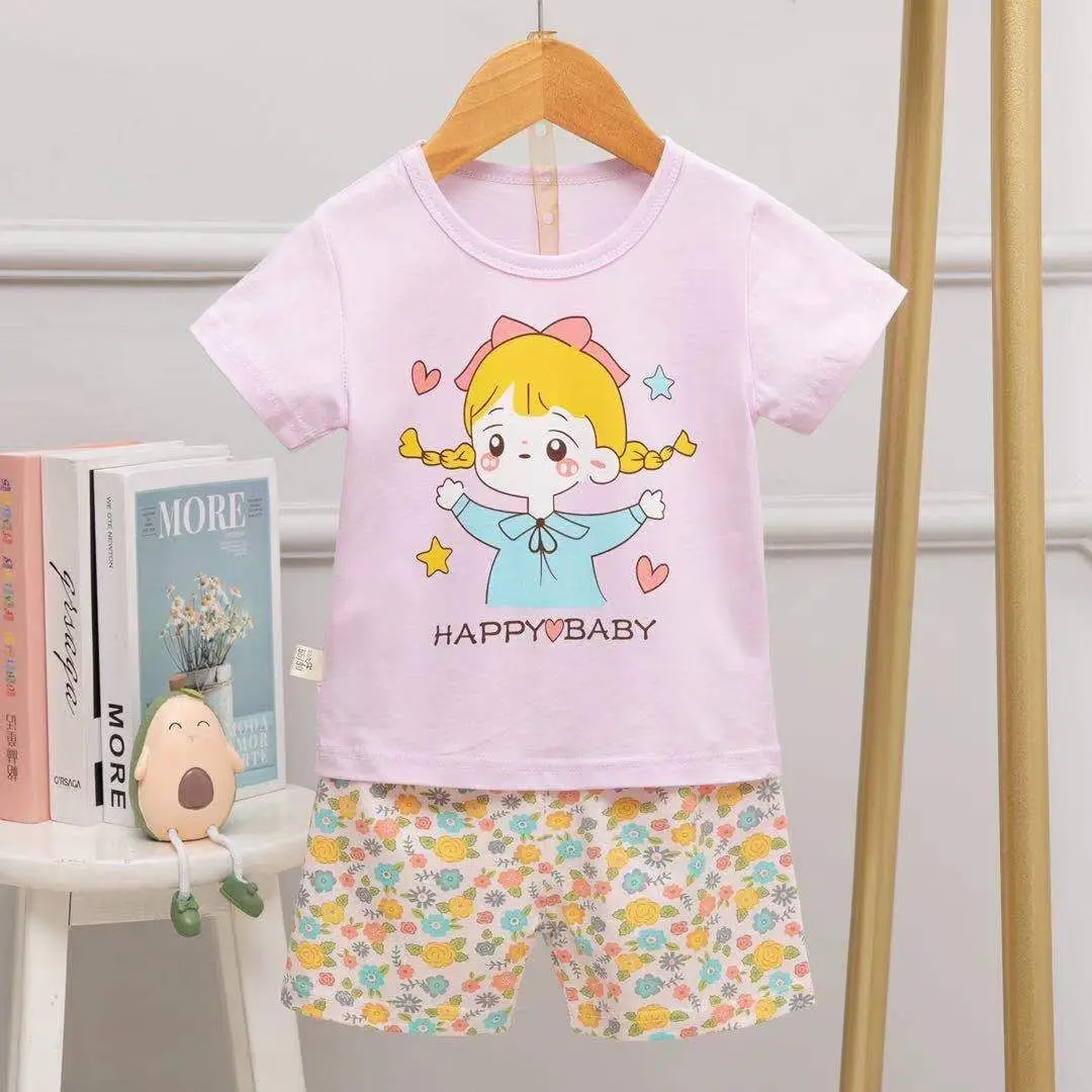 christmas pajama sets Children's clothing Unicorn Girls Summer Fashion Cartoon Pajamas With Pants Cotton Suit Baby Boy Pyjamas Kids 2 to 8 Years Sleepwear & Robes hot