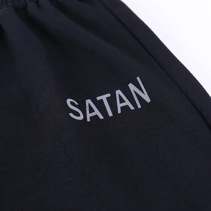 pants Elastic waist casual pants female 2020 summer new personality broken letter printing high waist drape fashion beam pants capris women