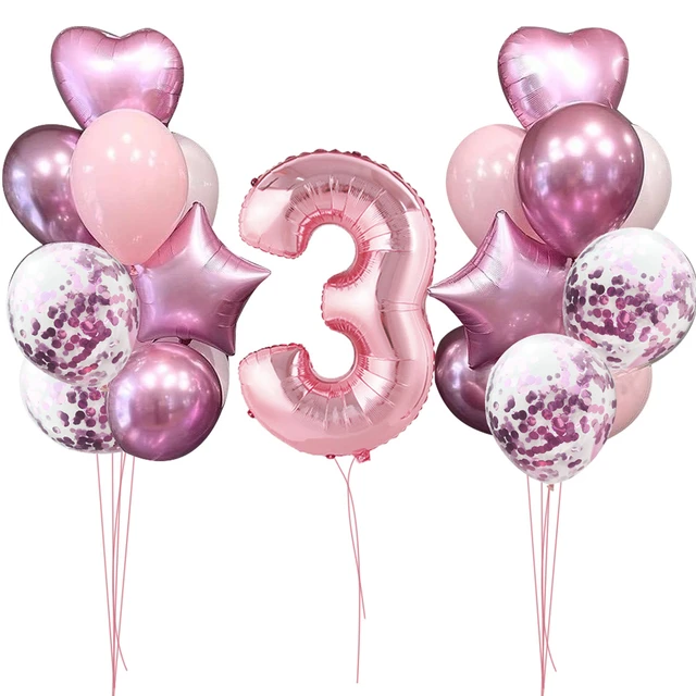 Decorazioni per feste di compleanno rosa solido per ragazze