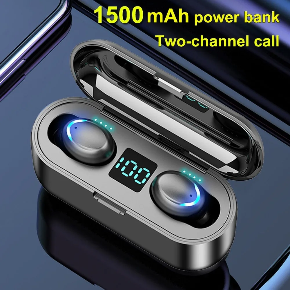 F9 7 TWS Wireless Earbuds Bluetooth 5 0 Earphone HIFI Mini In ear Sports Running Headset Support iOS Android Phones HD Call