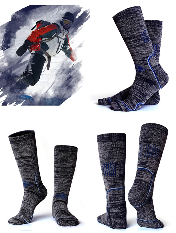 Зимние теплые спортивные носки для альпинизма, лыжного туризма, мужские и женские модели, толстые теплые полностью махровые спортивные носки, свойства Аляски