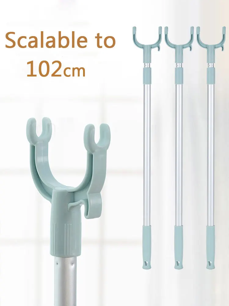 Pole-The-Hangers Clothing-Rack Balcony Retractable Space-Saving Fork Vanzlife Stick